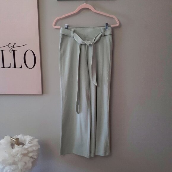 NWT Rachel Zoe icy mint green puff sleeve sweatshirt top & belted sweatpants set - Picture 11 of 14